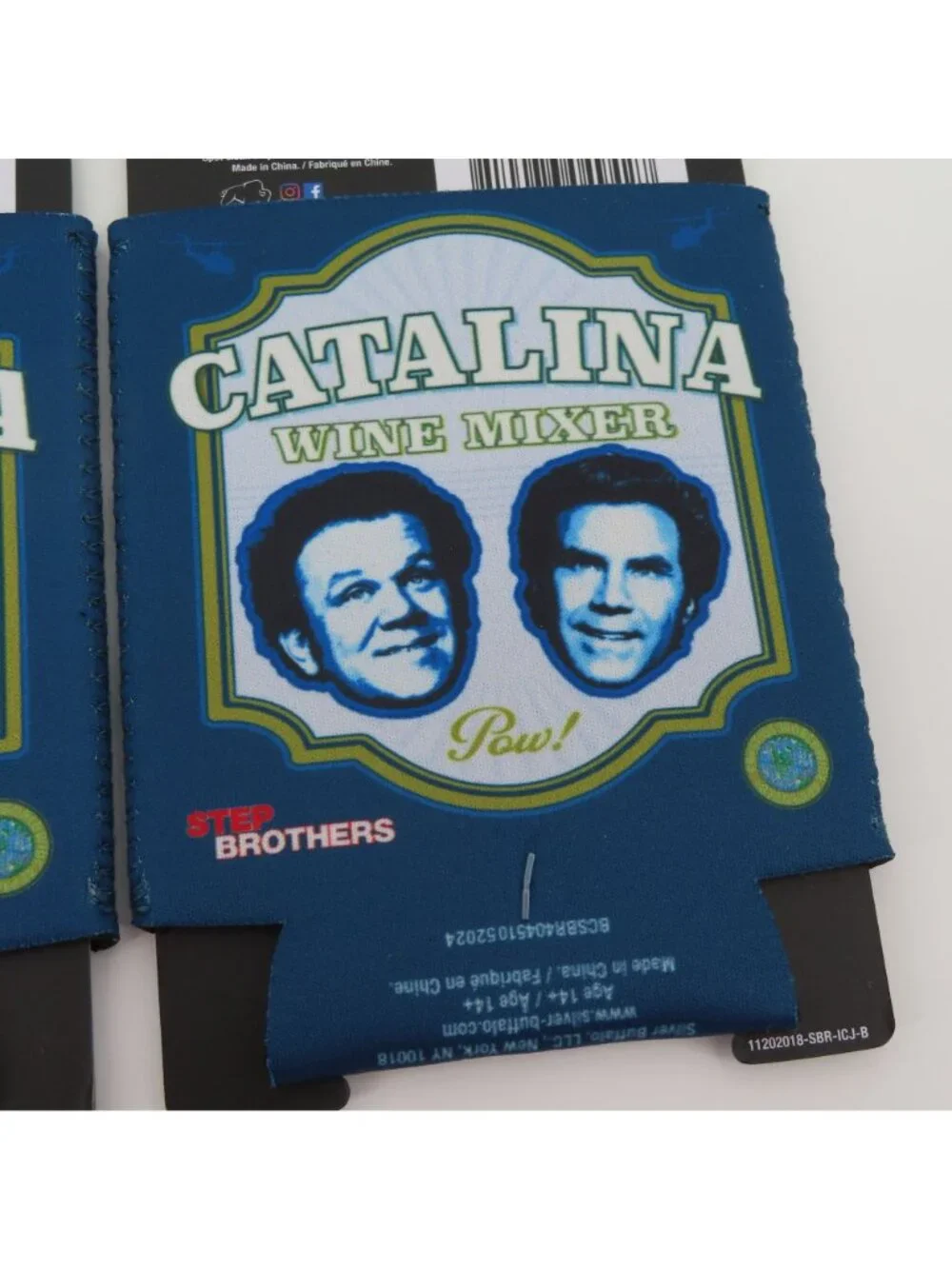 Step Brothers Catalina Wine Mixer 2 Can Huggers Coozie Koozie NEW Silver Buffalo